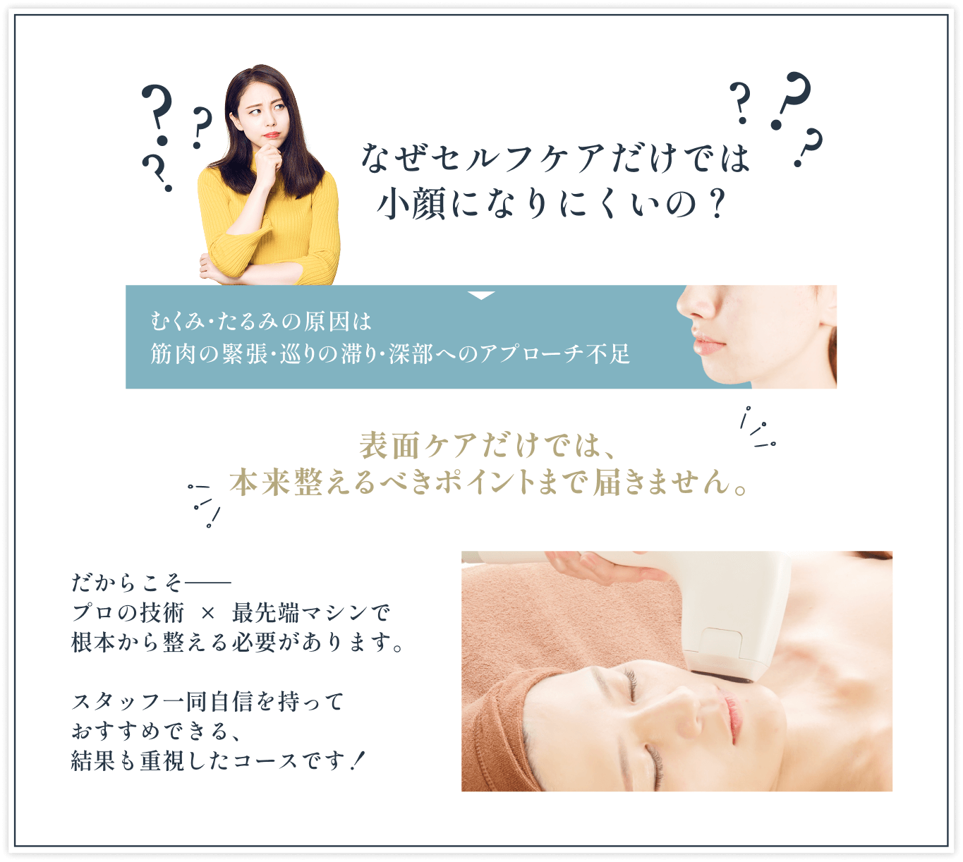 なぜセルフケアだけでは小顔になりにくいの？