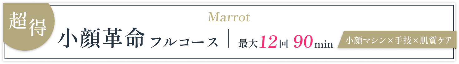 超得小顔革命フルコース 最大12回90分（小顔マシン、手技、肌質ケア）